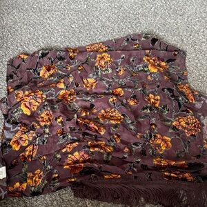 Large Pretty Persuasions Velvet Scarf with Floral Design